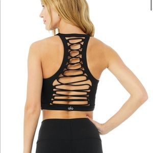 Alo yoga black bra top size small!